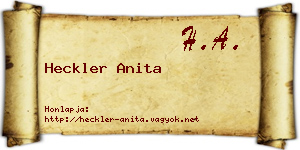 Heckler Anita névjegykártya